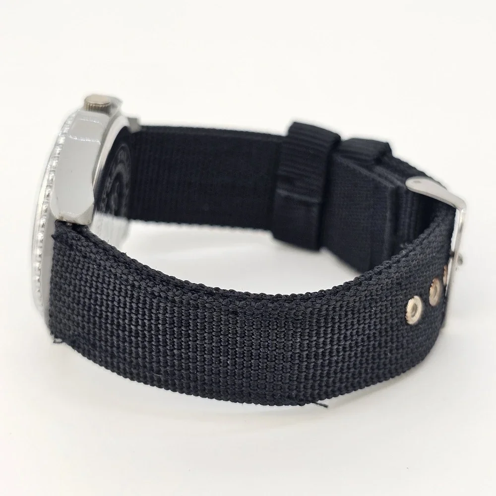 38MM Women's‎ Watch Gray Dial NEW Black Nylon Bands NEW Battery